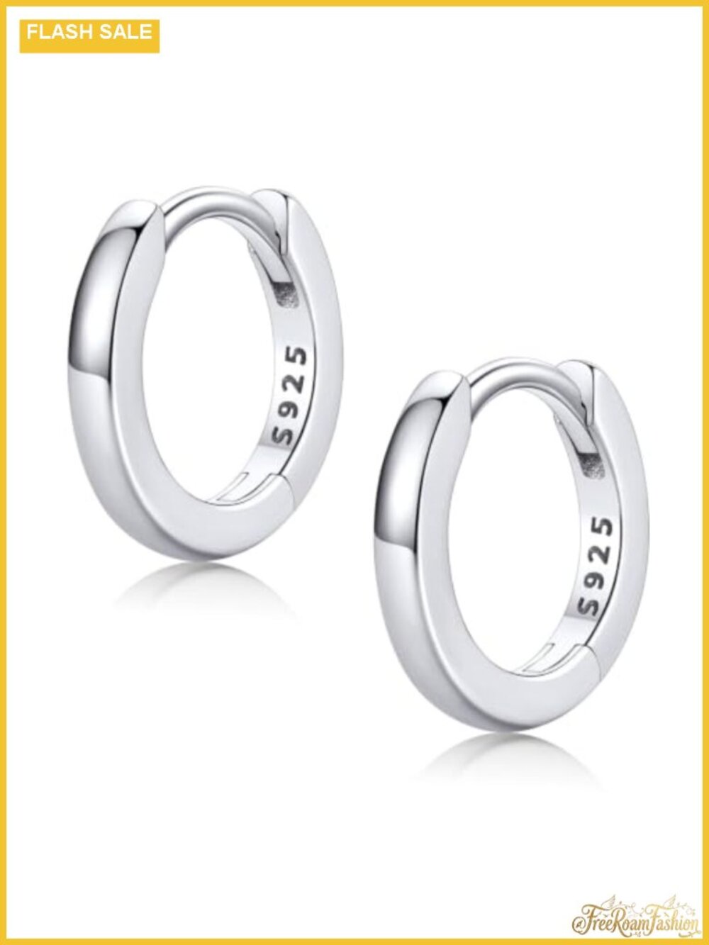 Solid 925 Sterling Silver Small Huggie Hoop Earrings for Women